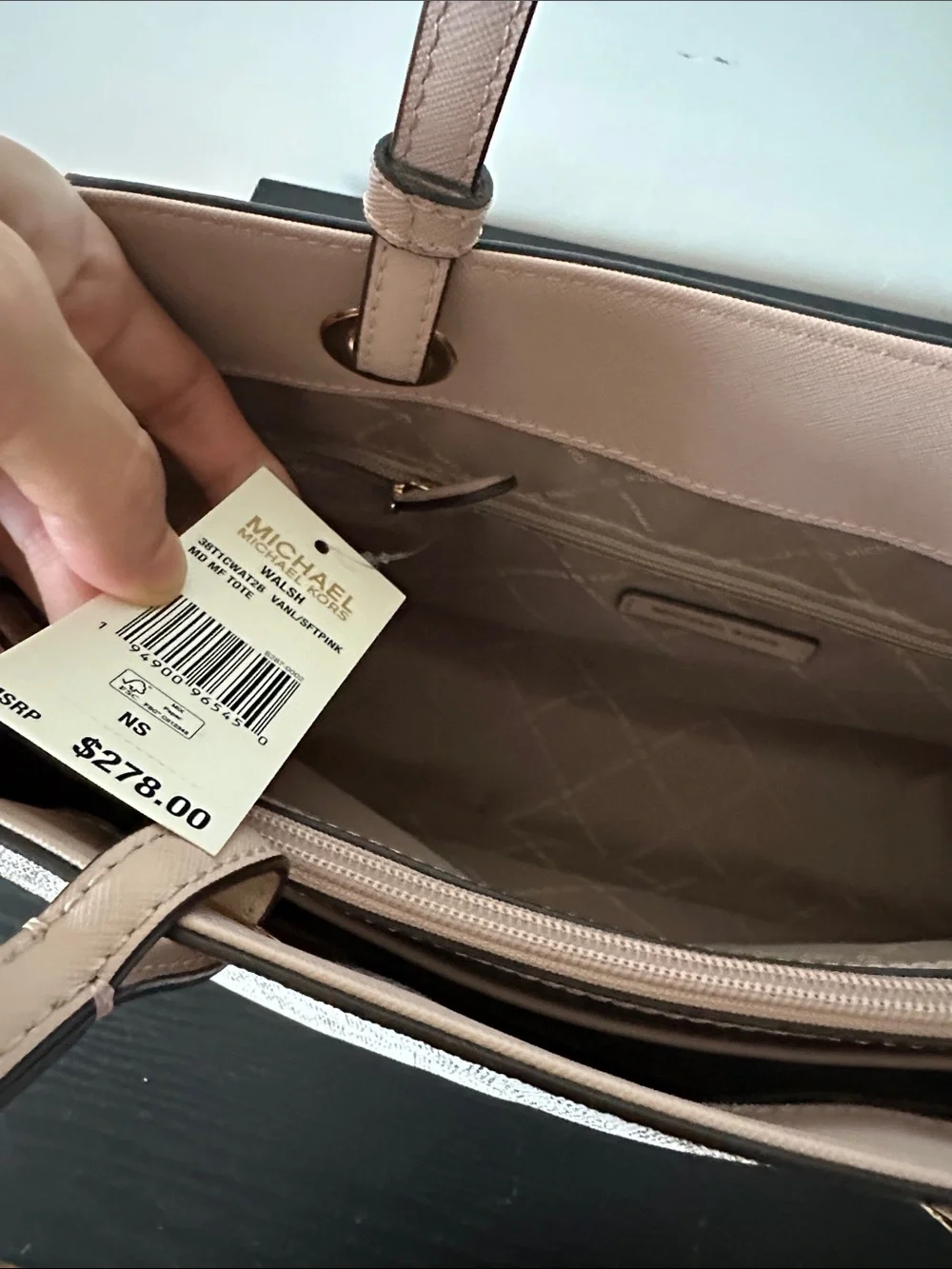 Michael Kors Blush Pink MK Signature Canvas Tote